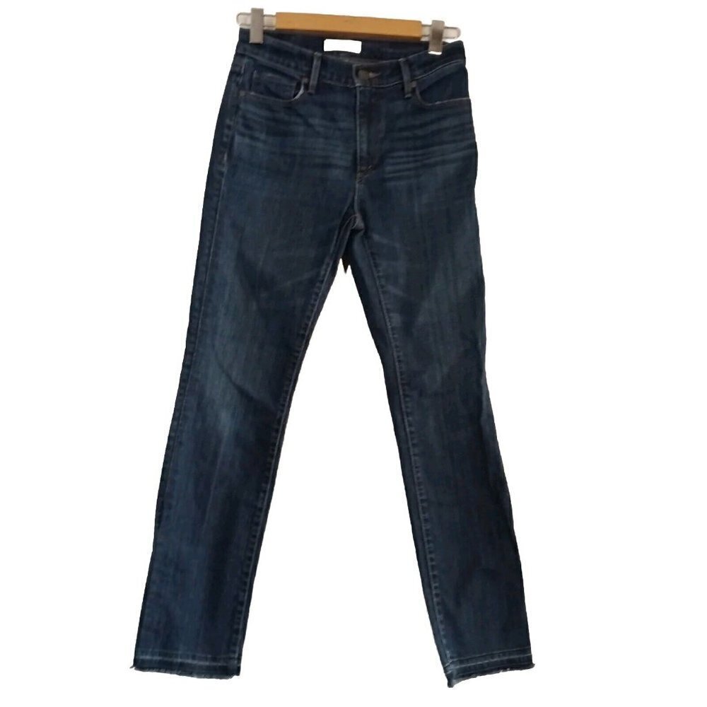 Loft Jeans Womens 2/26 High Waist Straight Raw Cut Ankle Crop 28 x 29